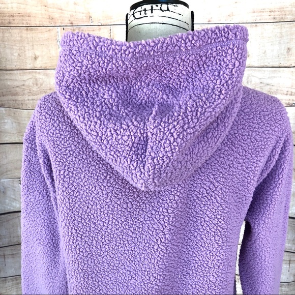 Lavender Purple Fleece Sherpa Hoodie Size XXL Kids - Picture 6 of 8